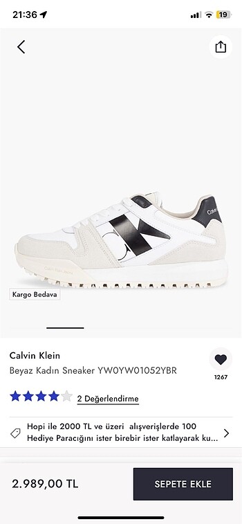 Calvin Klein Orijinal Calvin Klein spor ayakkabı