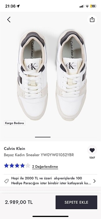 37 Beden Orijinal Calvin Klein spor ayakkabı