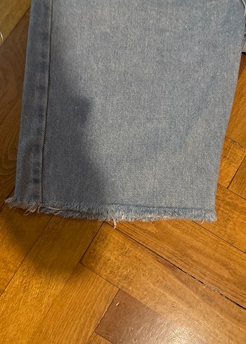 36 Beden Gri Mini Denim Şort