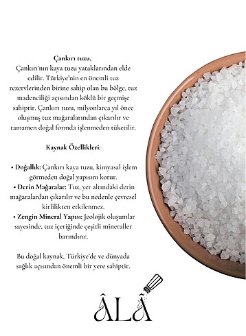 s Beden beyaz Renk 1kg Çankırı Kristal Tuz(sofrada öğütme)