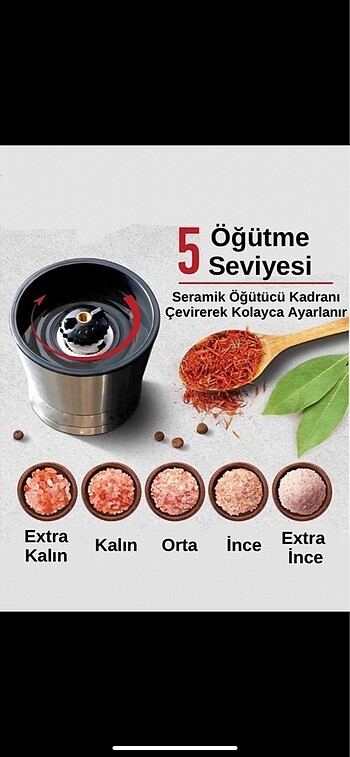 Diğer Metal Başlıklı Seramik Değirmen Öğütücü