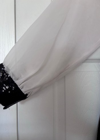 42 Beden siyah Renk Uzun Siyah Beyaz Gotik Ofis Elbisesi