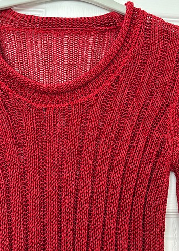 Twist Strass Bordo Triko Kadın Kazak Uzun Kollu - Görsel 5