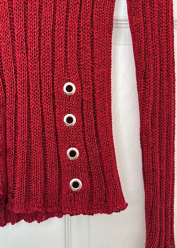 Twist Strass Bordo Triko Kadın Kazak Uzun Kollu - Görsel 6