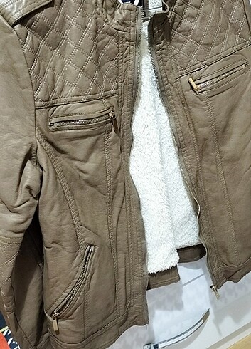 xl Beden camel Renk Deri mont