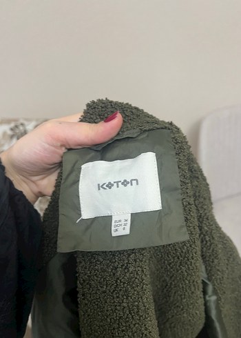 KOTON Kadın Haki Uzun Fermuarlı Kaban - Görsel 7