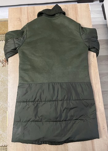 KOTON Kadın Haki Uzun Fermuarlı Kaban - Görsel 3