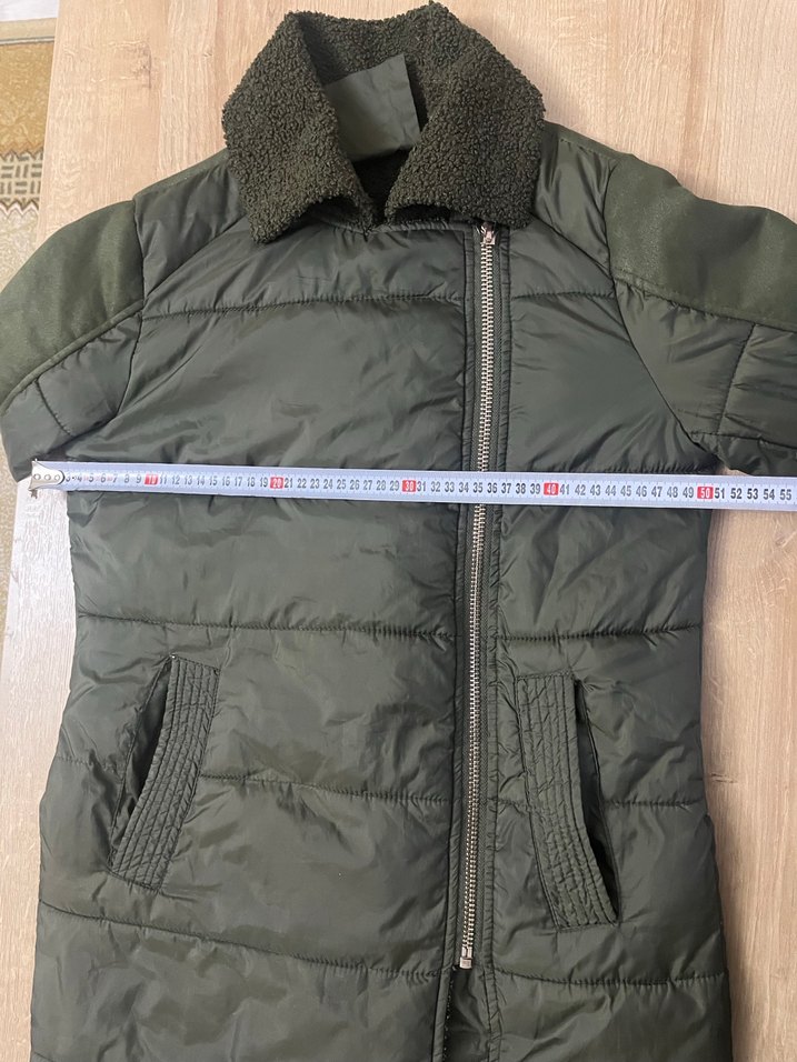 KOTON Kadın Haki Uzun Fermuarlı Kaban - Görsel 4