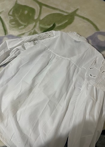 Nakışlı Bohem Beyaz Pamuklu Gömlek - Görsel 6