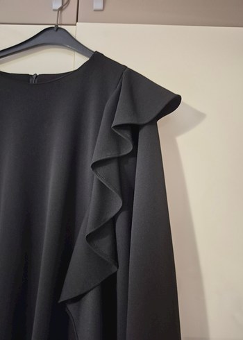 Uzun Kollu Siyah Gotik Elbise - Görsel 2