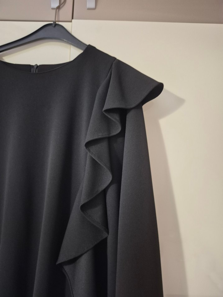 Uzun Kollu Siyah Gotik Elbise - Görsel 2