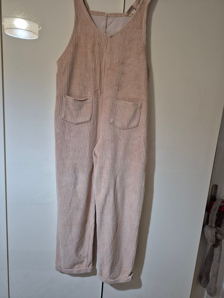 Bej Nakışlı Kadın Keten Uzun Tulum - Görsel 5