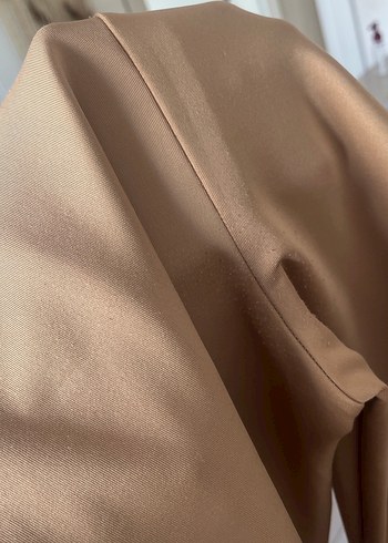 40 Beden camel Renk Bej Pilili Kadın Kumaş Pantolon