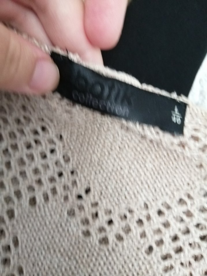 Kadın Bej Uzun Örgü Hırka - Görsel 4