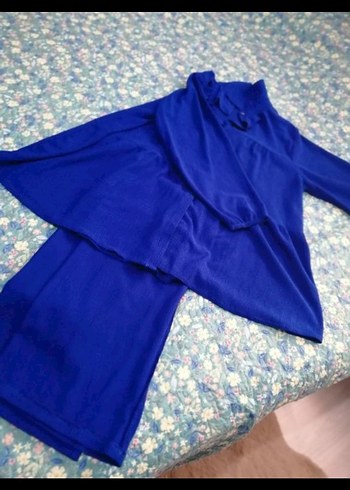 Mavi Uzun Kollu Salaş Gömlek, pantolon. İkili takım - Görsel 5