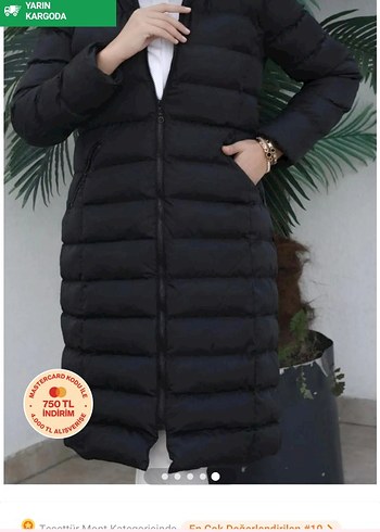 Siyah Uzun Kadın Kışlık Mont ve yelek. Kürklü Kapüşonlu - Görsel 5