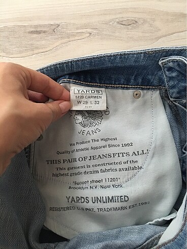 29 Beden mavi Renk Kot pantolon jean