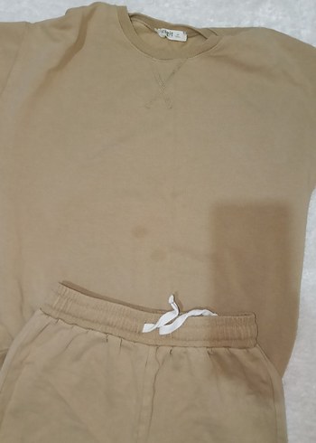 Kahverengi Keten Sweatshirt ve Eşofman - Görsel 3