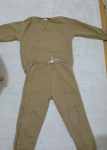 Kahverengi Keten Sweatshirt ve Eşofman - Görsel 2