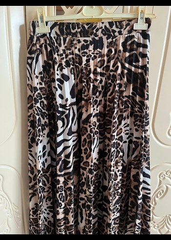 Bohem Zebra Desenli Uzun Pilili Etek - Görsel 2