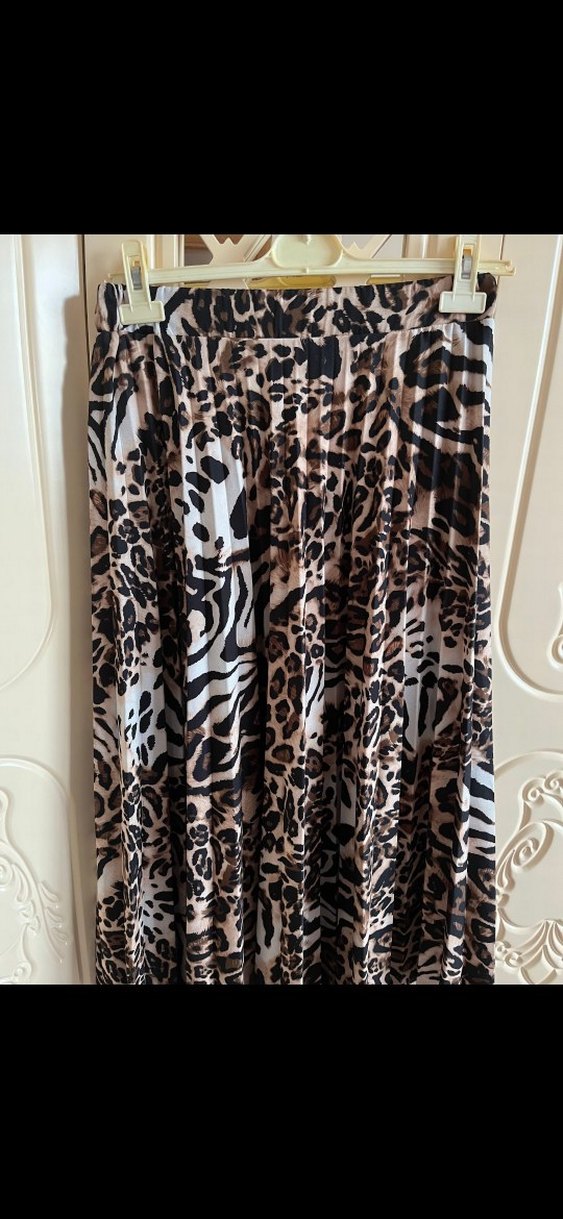 Bohem Zebra Desenli Uzun Pilili Etek - Görsel 2