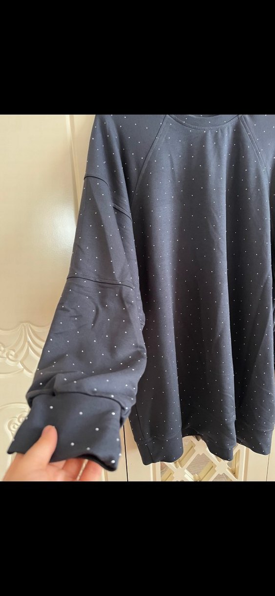 Gri Kadın Triko Sweatshirt - Görsel 2