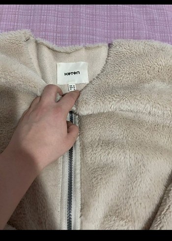 Bej Kadın Midi Peluş Kaban - Görsel 3