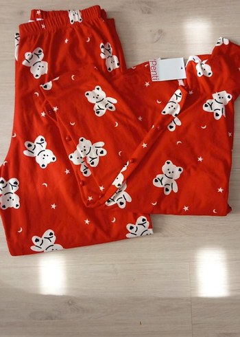 Kırmızı Ayıcıklı Uzun Kollu Kadın Pijama Takımı - Görsel 2