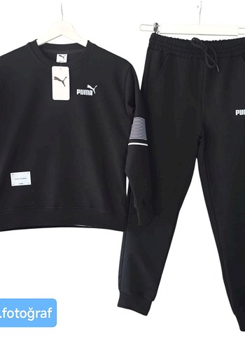 Erkek Siyah Puma Streetwear Eşofman Takımı - Görsel 2