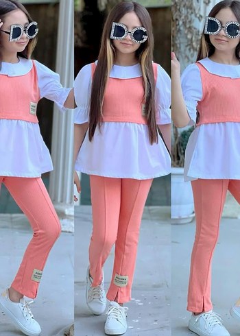 Kız Çocuk Pembe Pamuklu Tayt - Görsel 2