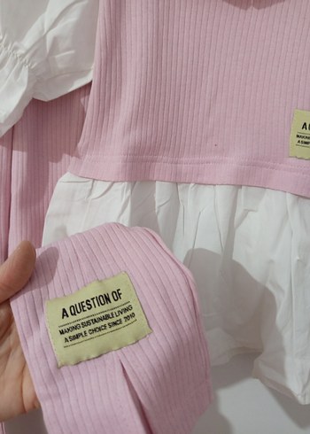 Kız Çocuk Pembe Pamuklu Tayt - Görsel 3