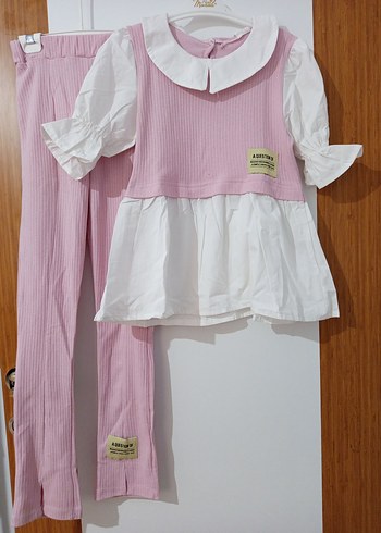 Kız Çocuk Pembe Pamuklu Tayt - Görsel 5