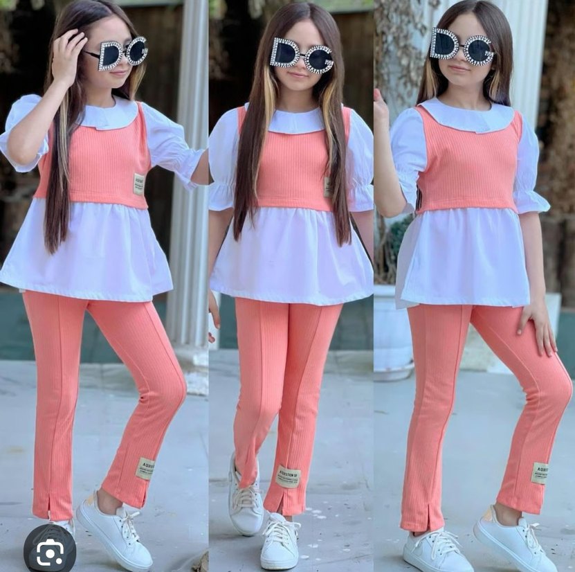 Kız Çocuk Pembe Pamuklu Tayt - Görsel 2