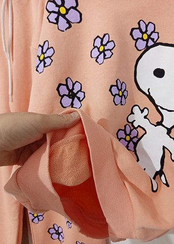 Pembe Baskılı Kız Çocuk Pamuklu Eşofman Takımı - Görsel 3