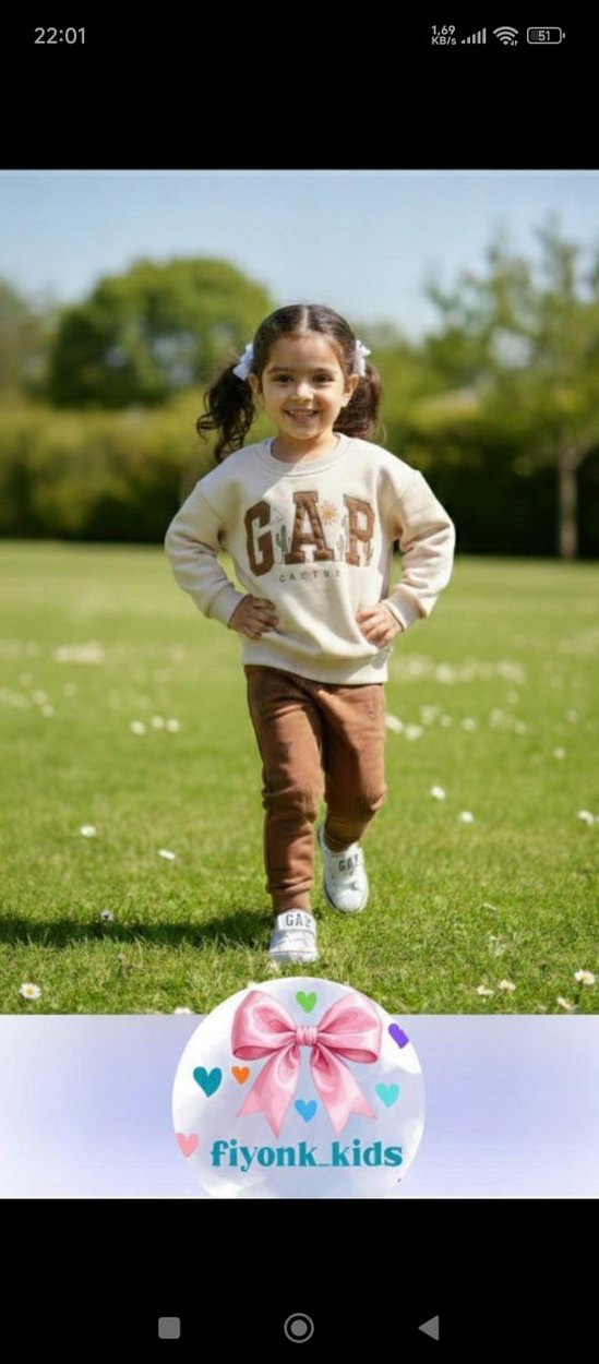 Kız Çocuk Kapüşonlu Sweatshirt ve Eşofman Altı - Görsel 2