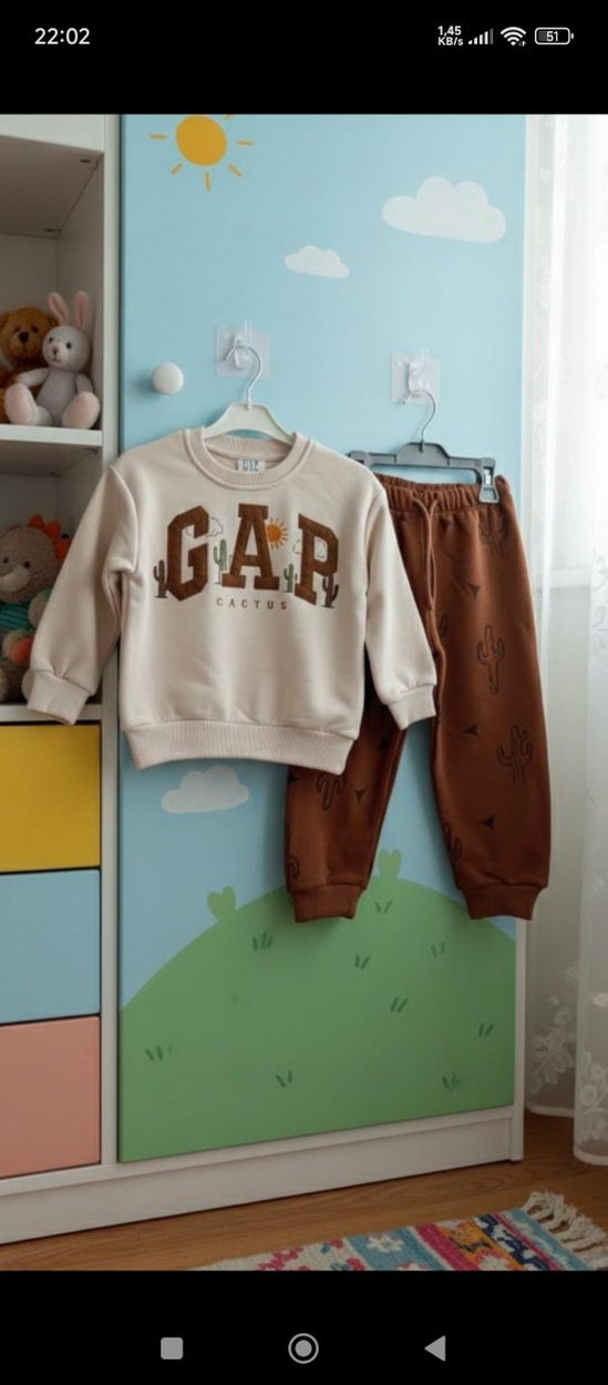 Kız Çocuk Kapüşonlu Sweatshirt ve Eşofman Altı - Görsel 3