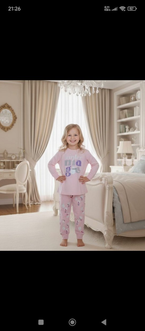 Rolypoly Kız Çocuk Pembe Pijama Takımı - Görsel 5