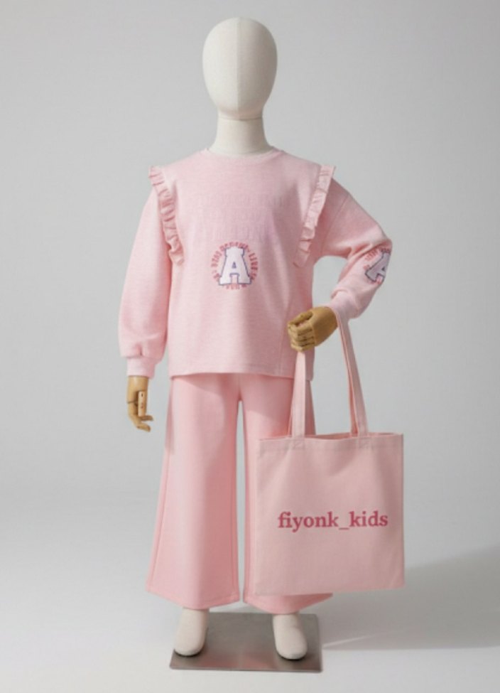 Pembe Kız Çocuk Sweatshirt ve Pantolon Takımı - Görsel 3