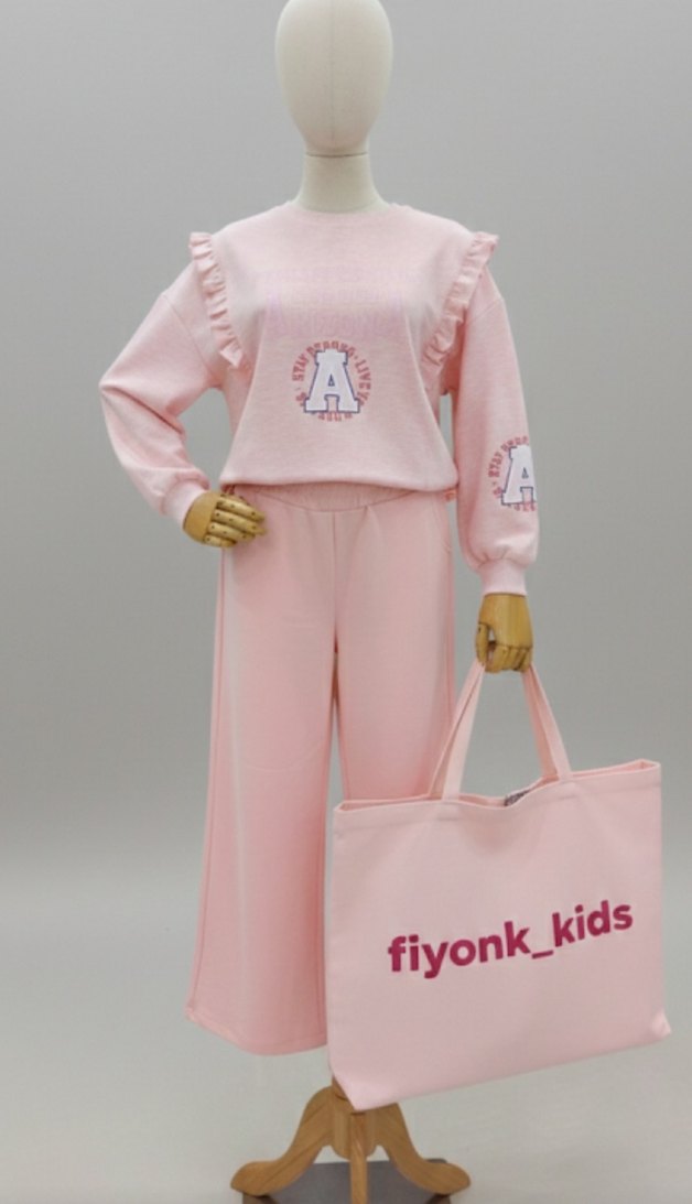 Pembe Kız Çocuk Sweatshirt ve Pantolon Takımı - Görsel 2