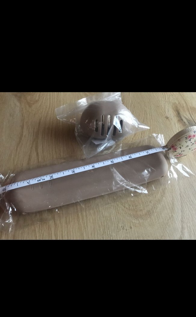 Bej Silikon makyaj fırçası ve sünger kutusu - Görsel 2