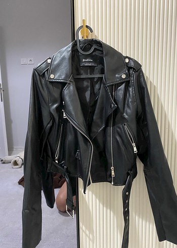 m Beden siyah Renk Siyah Deri Biker Ceket