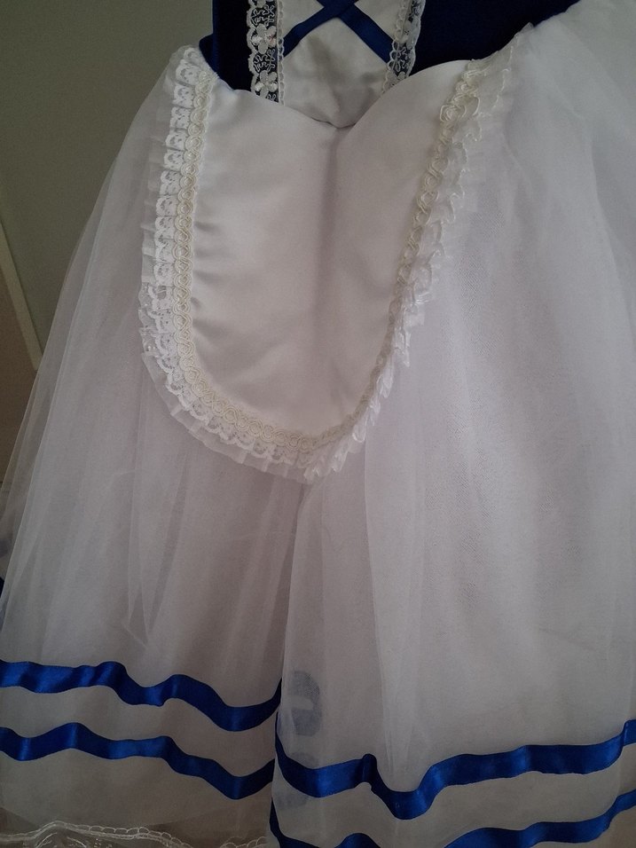 Mavi Beyaz Nakışlı Kız Çocuk Kostümü - Görsel 3