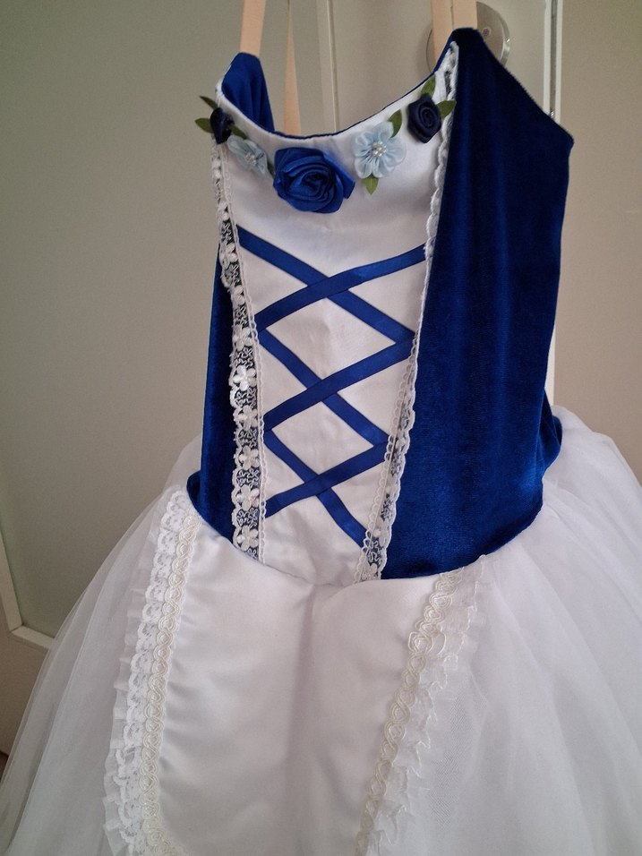 Mavi Beyaz Nakışlı Kız Çocuk Kostümü - Görsel 2