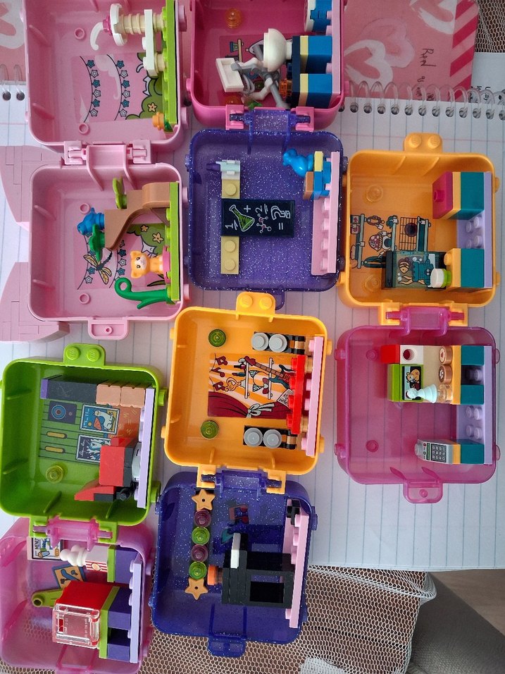 lego cubes Çocuklar için Renkli Plastik Mini Kutular - Görsel 3