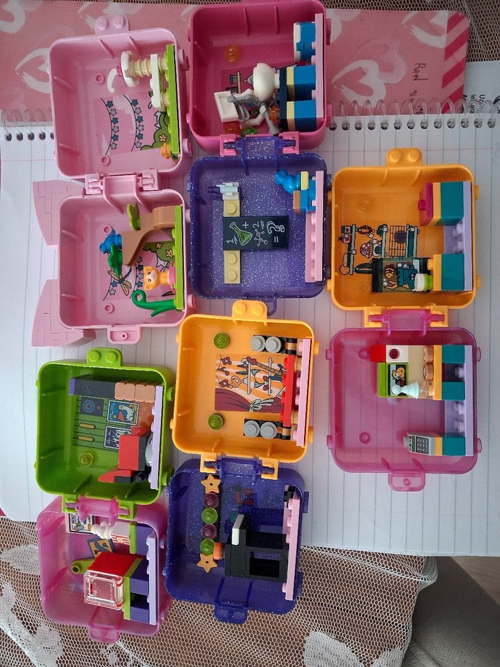 lego cubes Çocuklar için Renkli Plastik Mini Kutular - Görsel 2