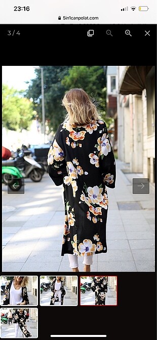 Çiçek desenli kimono