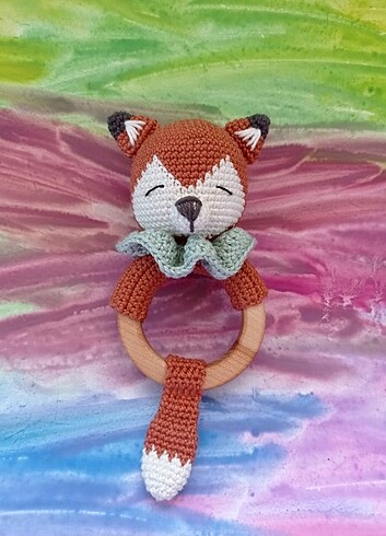 Amigurumi diş kaşıyıcı ve çıngırak