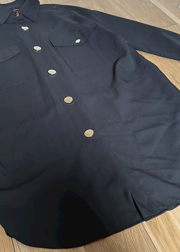 Zara marka gold Düğmeli Siyah Kadın Gömlek
