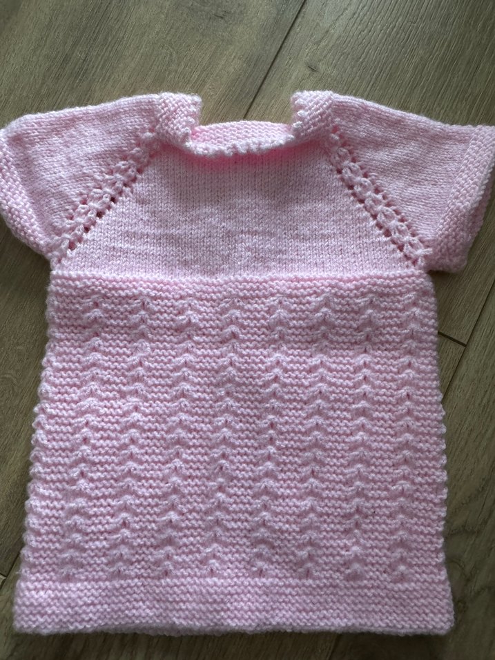 Kız Çocuk bebek Pembe Kısa Kollu Örgü Hırka - Görsel 4