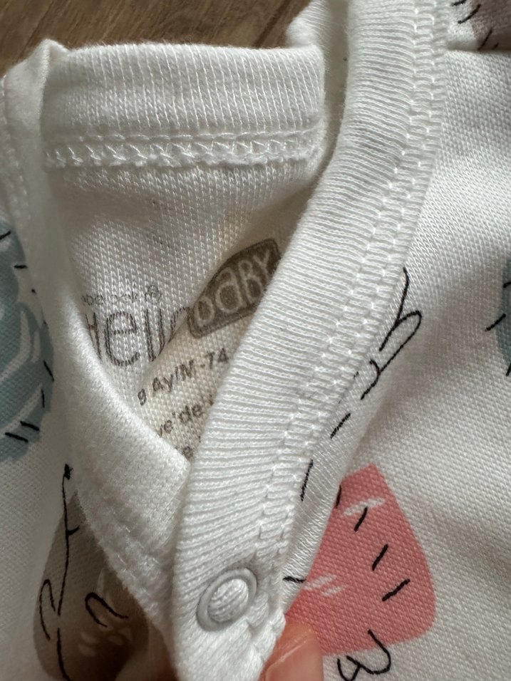 Bebek kız erkek Uzun Kollu Baskılı Tulum ve Şapka - Görsel 2